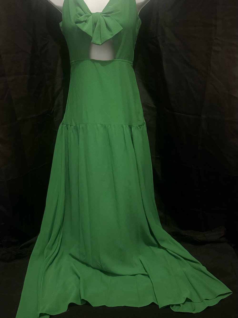 Green Bow-Front Maxi Dress - Women
